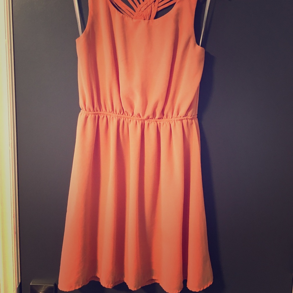 Strapped orange dress